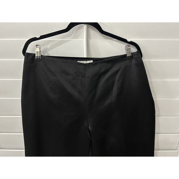 DONCASTER Black Satin Sheen Cotton Silk Blend Dress Slacks Lined Pants Size 14 - Picture 2 of 4